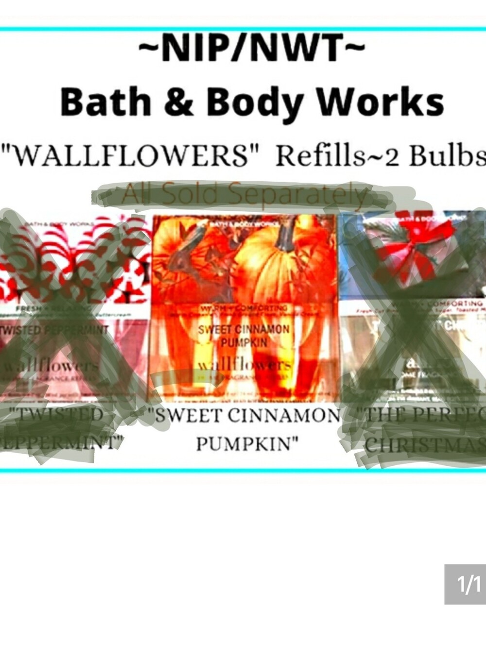NEW/BBW Refills/ONLY SWEET CINNAMON PUMPKIN LEFT, 1 BOX/2 Bulbs